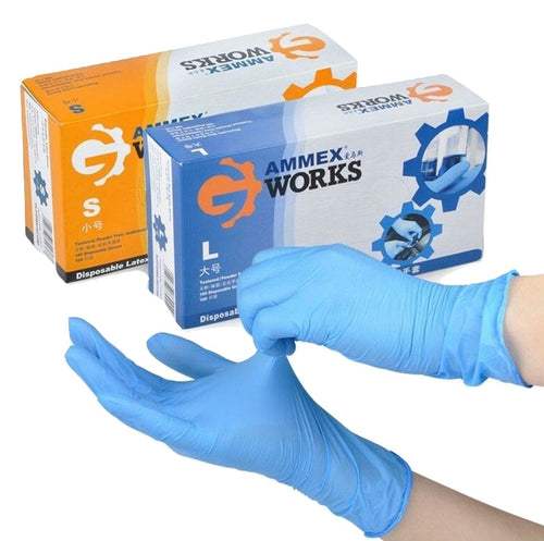 100PCS Ammex Disposable Rubber Nitrile Gloves - FutureMed Global Ltd